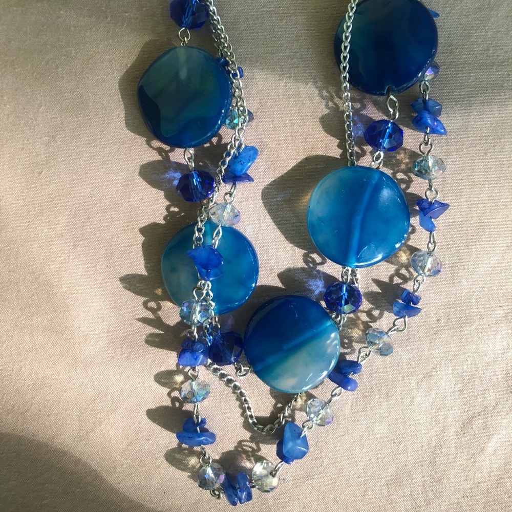 Blue and silver necklace